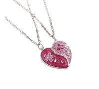 Butterfly Flower Heart Pendant Necklace Bestie Butterfly Flower Heart Necklaces Friendship Neck Chain Jewelry Youthful And Mature Appeal, One Size, as described, as described