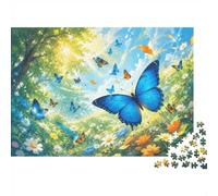 Butterfly Flower Meadow 1000 Piece Mini Jigsaw Puzzle For Adults Gift Idea | 70x50cm Cardboard Puzzle Lovers Family Bonding Puzzle Game Birthday Gift Home Decor