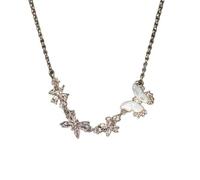 Butterfly Flower Necklace Women's Collarbone Chain Fairy Like and Gentle Necklace Niche Design Sense