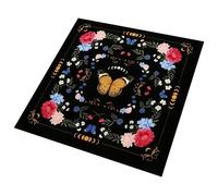 Butterfly Flower Tarots Card Tablecloth Meditations Cloth Psychic Reading Mats for Tabletop Game and Entertainment