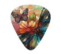 Butterfly Flowers Art Printed Guitar Pick 12 Pieces Guitar Pick In A Box The Makes Sound Clear Ukulele Electric Acoustic Guitar Bass (0.46 0.71 0.96mm)