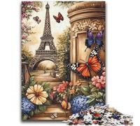 Butterfly Flowers Eiffel 2000 Piece Jigsaw Puzzles for Teenagers Gifts,family Fun Games Is Ideal As A Gift for The Whole Family (70X100cm)