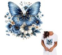 Butterfly Flowers Iron On Transfers for T-Shirts Rub on Transfers Stickers Vinyl Ready to Press Stickers Iron on Decals for T-Shirts Clothing Hoodie DIY Crafts