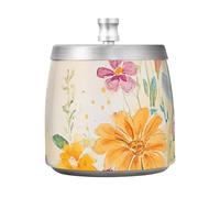 Butterfly Flowers Outdoor Ashtray with Lid for Home Office Tabletop Outdoor, Odorless Windproof Cigar Cigarettes Ashtray Holder for Cigar Decor