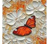 Butterfly Flowers Peel and Stick Wallpaper 3D Printed Pigments Painting for Boys Girls Teen Bedroom Living Room Kitchen Removable Decor Wall Mural Paper 17.3"x393"