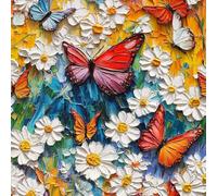 Butterfly Flowers Peel and Stick Wallpaper 3D Printed Pigments Painting for Boys Girls Teen Bedroom Living Room Kitchen Removable Decor Wall Mural Paper 17.3"x197"