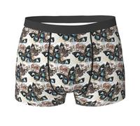 Butterfly Flowers Printing Men'S Boxer Briefs Stretch Material Moisture Wicking Underwear For Men S-2xl Fit Any Body Black