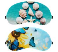 Butterfly Flying Blooming Sunflowers Blue Sky 2-Pack Light-Blocking Soft Breathable Eye Masks Sleep Mask Eye Patch