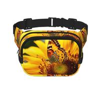 Butterfly Foraging Print Fanny Pack for Women Men Waist Bag with Adjustable Strap for Travel Hiking Cycling