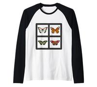 Butterfly Four Beautiful Butterflies Raglan Baseball Tee