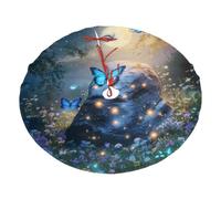 Butterfly Galaxy Christmas Tree Skirt 30 Inch Moon At Night Plush Xmas Tree Mat Holiday Decoratio Floor Protector for Home Party Festival