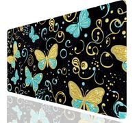 Butterfly Gaming Mouse Mat Colorful Mouse Pad Large 600x300x3mm, Extended Waterproof Mousepad Smooth Surface Improved Precision And Speed, Desk Mat Non-Slip Rubber Base for Office Gaming GKuk-1972