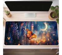 Butterfly Gaming Mouse Mat Yellow Large Mouse Pad 1000x500x3 mm XXL Mousepad Desk Mat Improved Precision and Speed Rubber Base for Stable Grip on Smooth Surfaces Table Pad PjY11087 A-D