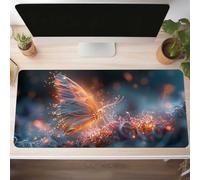 Butterfly Gaming Mouse Mat Yellow Large Mouse Pad 1200x600x3mm XXL Mousepad Desk Mat Improved Precision and Speed Rubber Base for Stable Grip on Smooth Surfaces Table Pad PjY5867 6-F