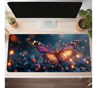 Butterfly Gaming Mouse Mat Yellow Large Mouse Pad 1400x600x3mm XXL Mousepad Desk Mat Improved Precision and Speed Rubber Base for Stable Grip on Smooth Surfaces Table Pad PjY6029 3-M