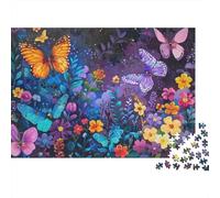 Butterfly Garden Art_1 1000 Pc Sturdy Cardboard Classic Jigsaw Puzzle for Adults And Kids Age 12+, Impossible Hard Difficult Challenge, Decompression And Wall Decor, Ultimate Relaxation 52x38cm/1000p