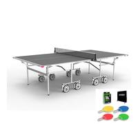 Butterfly Garden Rollaway 4000 Outdoor Table Tennis Table + Outdoor 4 Player Accessory Pack | Complete Outdoor Table Tennis Set, 8-Wheel Rollaway Design, Table Cover, 4 Bats & 12 Balls