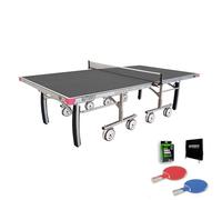 Butterfly Garden Rollaway 7000 Outdoor Table Tennis Table | 7mm Anti-Glare Melamine Top, 8-Wheel Rollaway (Grey, Table + 2 playset)