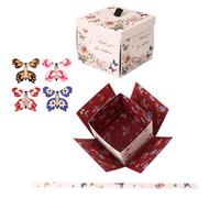 Butterfly Gift Box - 14.5 cm Popup Surprise Automated Spring Mechanism Themed Birthday Gift Reusable Decorative Container with Fluttering Display, Romantic