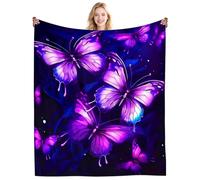 Butterfly Gifts Blanket for Women Butterfly Stuff Purple Butterflies Throw Blanket Decor Plush Bedding Beautiful Butterflies Gifts for Girls Women Kids Adults Birthday Party Decorations 50"X40"INCH