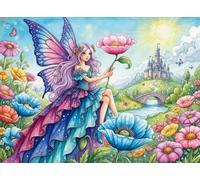 Butterfly Girl 1000 Piece Jigsaw Puzzle,Adults & Kids 14+,Stress Relief,Home Wall Decor Fairy,Impossible Challenge,Premium,Gift Idea,Educational Toy 70x50cm