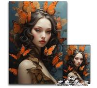 Butterfly Girl 1000 Piece Jigsaw Puzzle Challenging Puzzles Colorful Home Decor Interactive Family Game 1000 PCS(38x26cm)