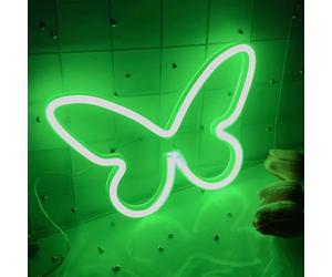 Butterfly Glow Logo LED Green Neon USB/Battery Powered Multi-Occasion Application Living Room Bedroom Decoration Party Send Children Lovers Club Logo Bar Decoration