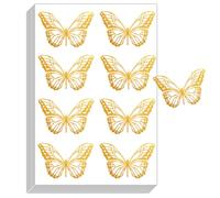 Butterfly Gold Foil Stickers,Gold Butterfly Envelope Seals Stickers,Glitter Butterfly Stickers,Butterfly Decal,Wedding Invitation Seals,120 Pcs