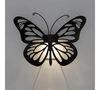 Butterfly Graphic Solar Garden Wall Light Warm White LED - 25cm by Bright Garden