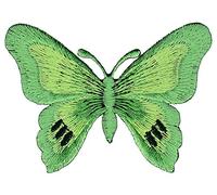 Butterfly Green Butterfly Patch for Iron-On or Sew On Clothes Embroidered Iron-On Patch Applique Butterfly Patch Size 7.7 x 5.6 cm