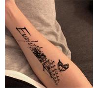 Butterfly Guitar Herbal Tattoo Stickers, Semi-Permanent, Waterproof, For Men And Women, Long-Lasting 2 Weeks, Fake Tattoos