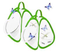 Butterfly Habitat 2Pcs 8.8x8x10" Breathable Foldable Fine Mesh Butterfly Cage with Handle & Zipper Closure for Kids When Playing Outside