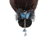 Butterfly Hair Bun Cover Net Elegant Snood Hairnet with French Barrette Clips for Women Professionals Stewardess Banks Hotels Restaurants
