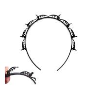 Butterfly Hair Clip Headband For Women,90S Butterfly Headband,Band With Clips,Double Layer Twist Women Girls Fashion Hair Accessories (black)