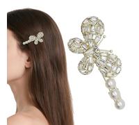 Butterfly Hair Clip Rhinestone Barrettes Pearl Duckbill Hairpins for Women Elegant Hair Accessories for Wedding