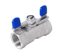 Butterfly Handle 1/4-1 Inch BSP Female Thread 304 Stainless Steel 1Pc Type Ball Valve SS304 Pipe Fitting 2 Ways Faucet(3/8")