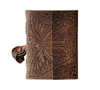 Butterfly Handmade Vintage Leather Journal Flower Embossed Office Notebook Handbook Writing Journal Diary Sketchbook Travel Journal for Men and Women Unique Graduation Gifts , Butterfly Gifts For Mom