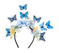 Butterfly Headband: Butterfly Fascinator Hair Crown - Bride Monarch Floral Hair Headpiece for Wedding Tea Party Halloween Carnival Costume Headwear