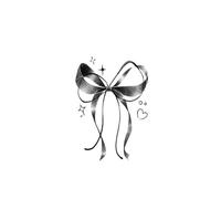 Butterfly heart knot semi-permanent tattoo stickers, waterproof long-lasting herb juice ins style, female cute bow stickers