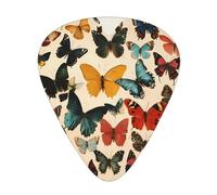Butterfly heart pattern guitar pick set, 3 different thicknesses, 12 pieces for a variety of instruments
