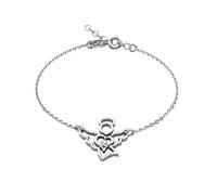 Butterfly Heavenly Sterling Silver Childrens Bracelet With Heart Crystal Design