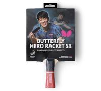 Butterfly Hero Racket S3 Table Tennis Bat NEW EDITION - Dang Qiu Edition | 5-Ply Wooden Blade | ITTF Approved Rubber | Lightweight Ping Pong Paddle