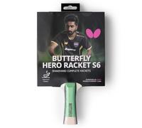 Butterfly Hero Racket S6 Table Tennis Bat - Sathiyan Gnanasekaran Edition | ITTF Approved Rubber | Lightweight Ping Pong Paddle