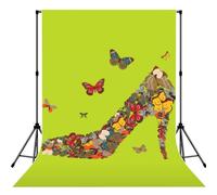 Butterfly High Heel Print Portable Photo Backdrop 5x7ft Background Drop For Photo Photoshoot Backdrop For Content Creator