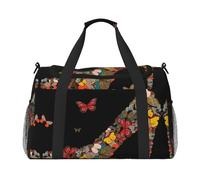 Butterfly High Heel Print Weekender Bag,Gym Bag with,Carry On Luggage Overnight Weekend Bag, Holdall Handbag