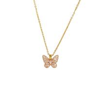 Butterfly Hollow Necklace,Butterfly Collarbone Necklace for Women,Light Luxury Sparkling Diamond Minimalist Design 925 Sterling Silver Bow for Women Girls Lady Jewelry Birthday (White)