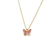 Butterfly Hollow Necklace,Butterfly Collarbone Necklace for Women,Light Luxury Sparkling Diamond Minimalist Design 925 Sterling Silver Bow for Women Girls Lady Jewelry Birthday (Purple)