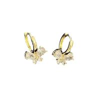 Butterfly Hoop Earrings, Diamond - Inlaid Alloy Fresh And Sweet Earrings, Slim The Face And Look Lively, Versatile For Women's Daily Commuting, Dating And Korean - Style Outfits
