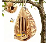 Butterfly House And Feeder Hangable Wooden Habitat
