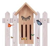 Butterfly House, Butterfly Houses for the Garden, Butterfly House and Feeder Made of Wood for Outdoor Use - 11.2 x 3.9 x 3.2 Inch Butterfly House the Floor or for Au